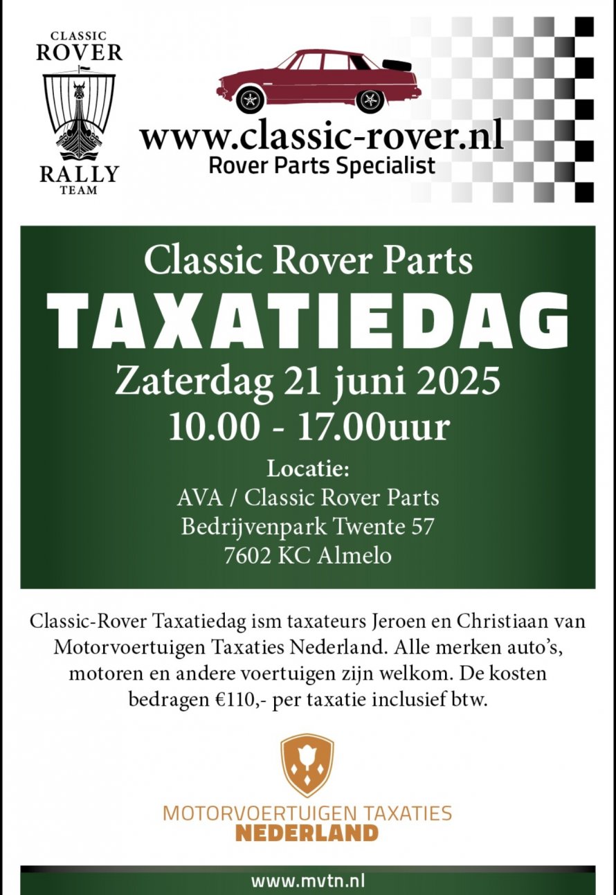 21 juni 2025 :Open dag / Taxatiedag Classic -Rover