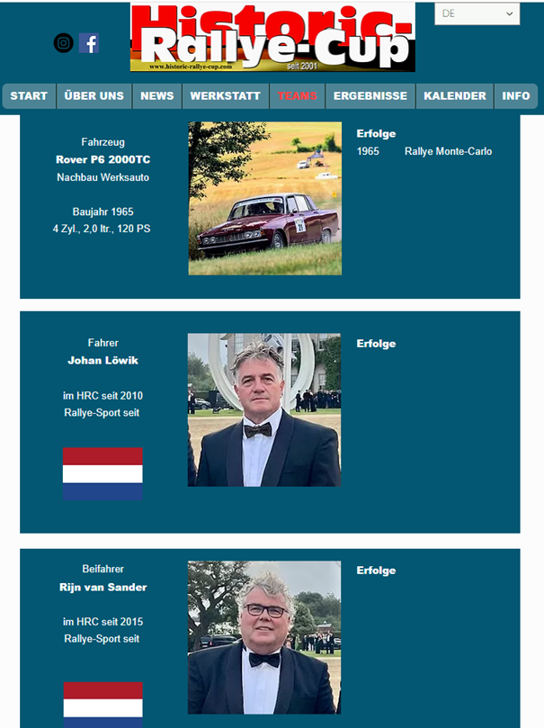 Classic-Rover rally team; Johan L&ouml;wik / Sander van Rijn