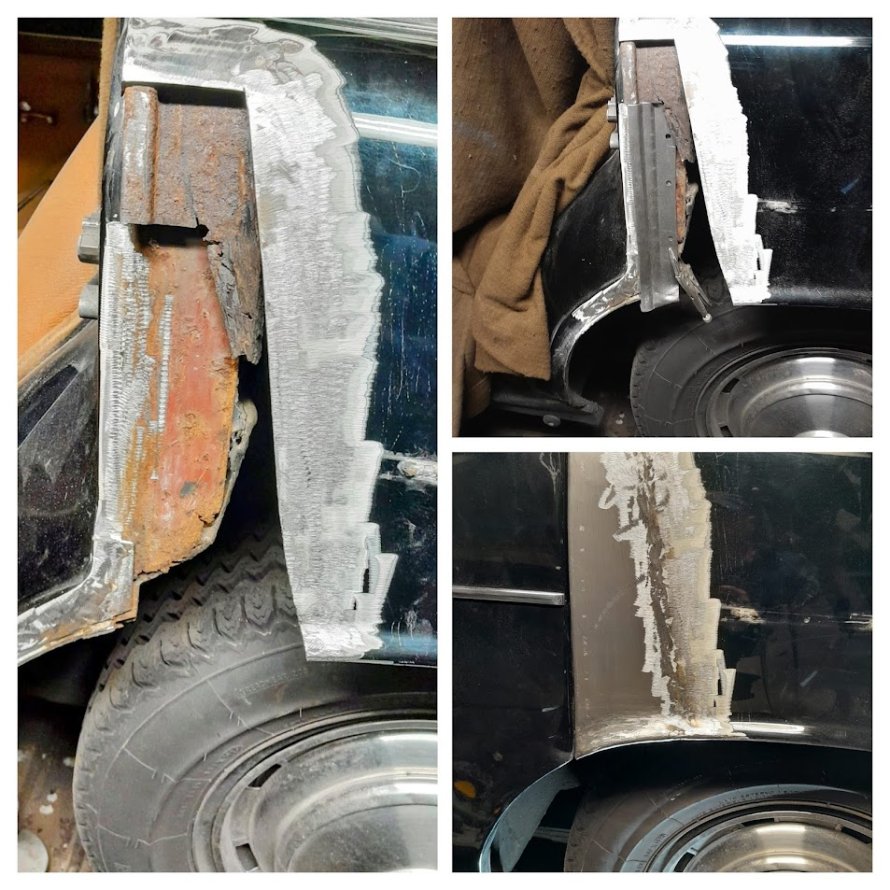 Running job; Rover P5 3 ltr, LV & LA scherm reparatie