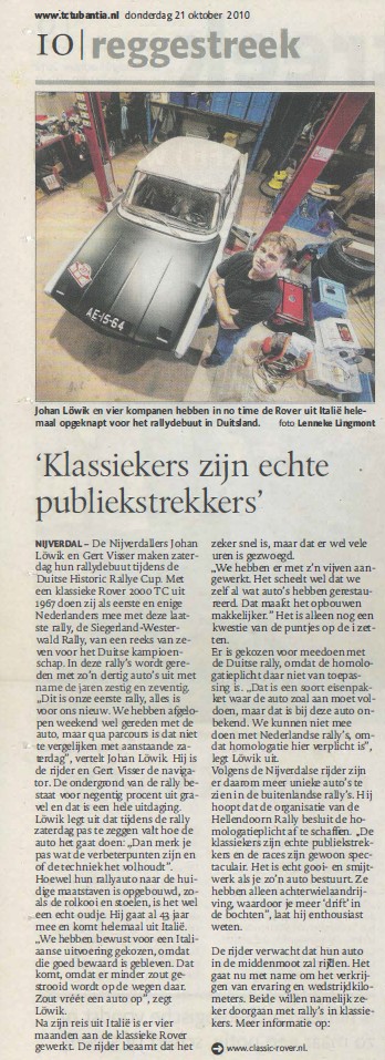 2010..... Waar blijft de (rally) tijd ?